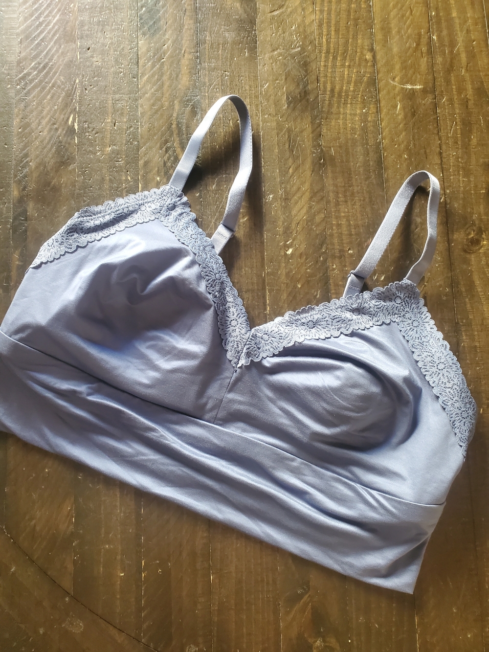 aerie Blue Lace-Edge Wireless Bralette